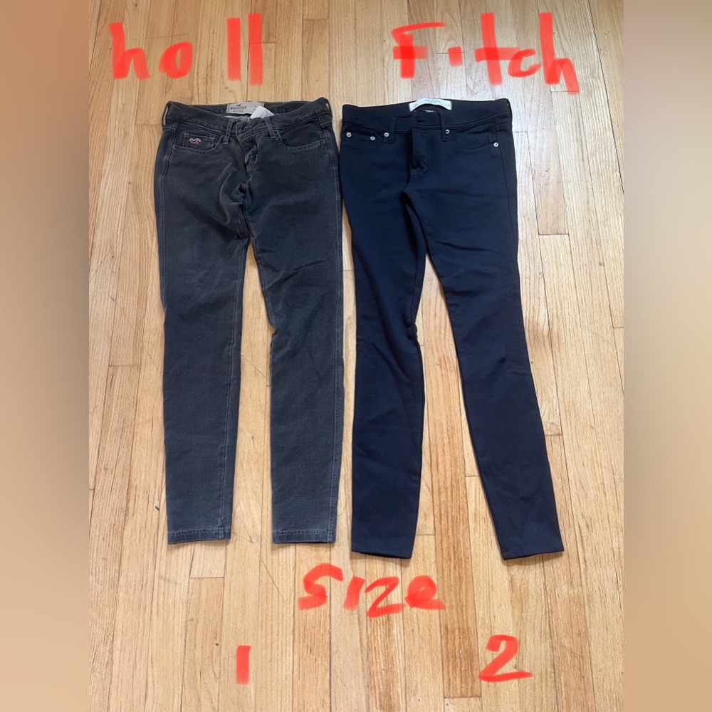 Hollister gray size 1 and black fitch size size 2 - stretch jeggings y2k new